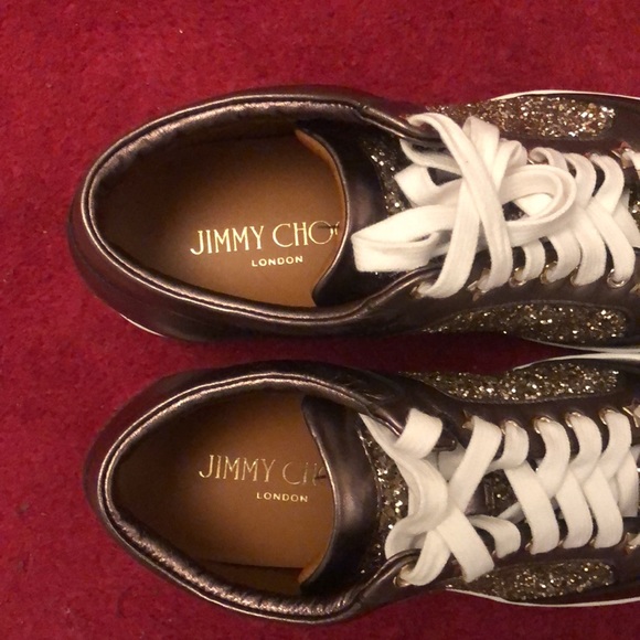 Jimmy Choo Antique Gold Miami Sneakers size 39 - Picture 3 of 8